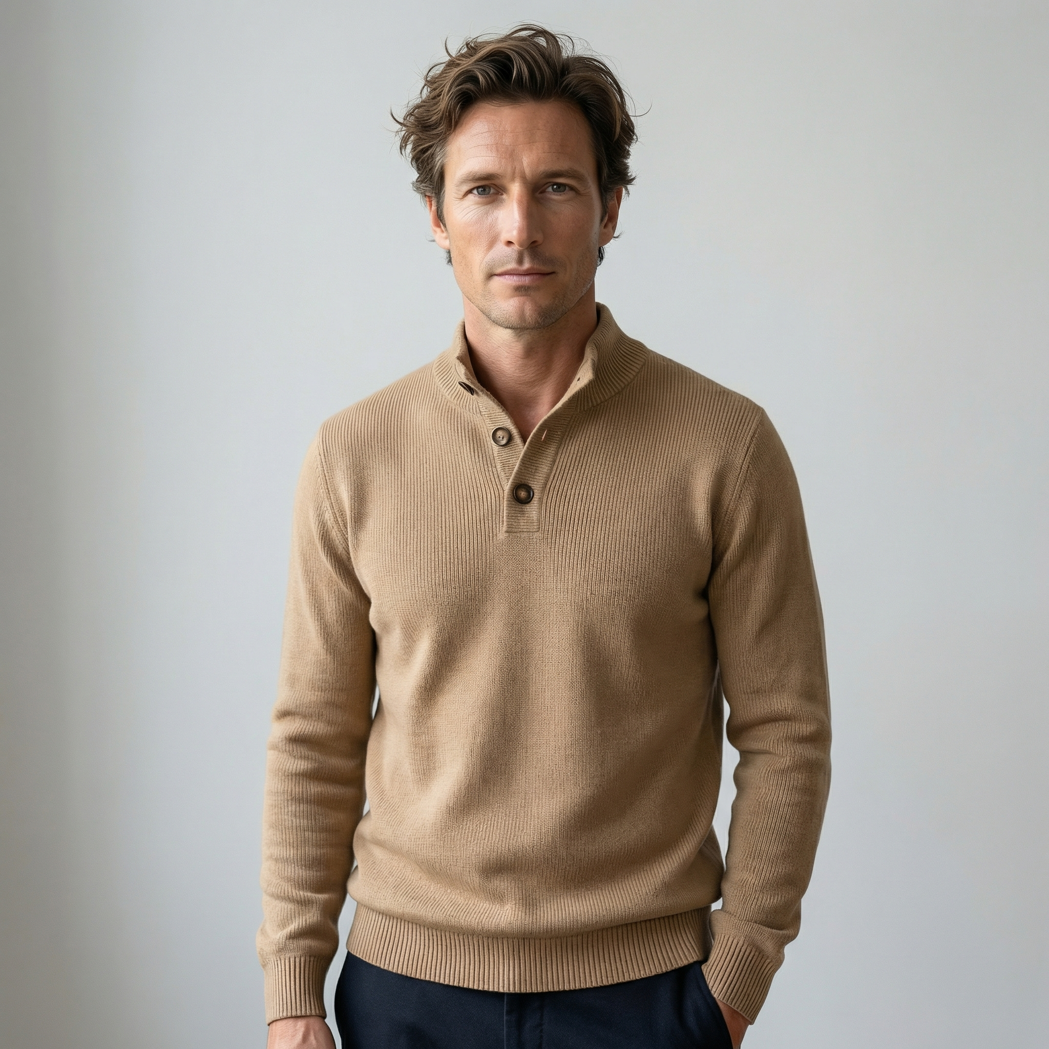 Pull Homme à Boutons – Look Élégant et Confortable