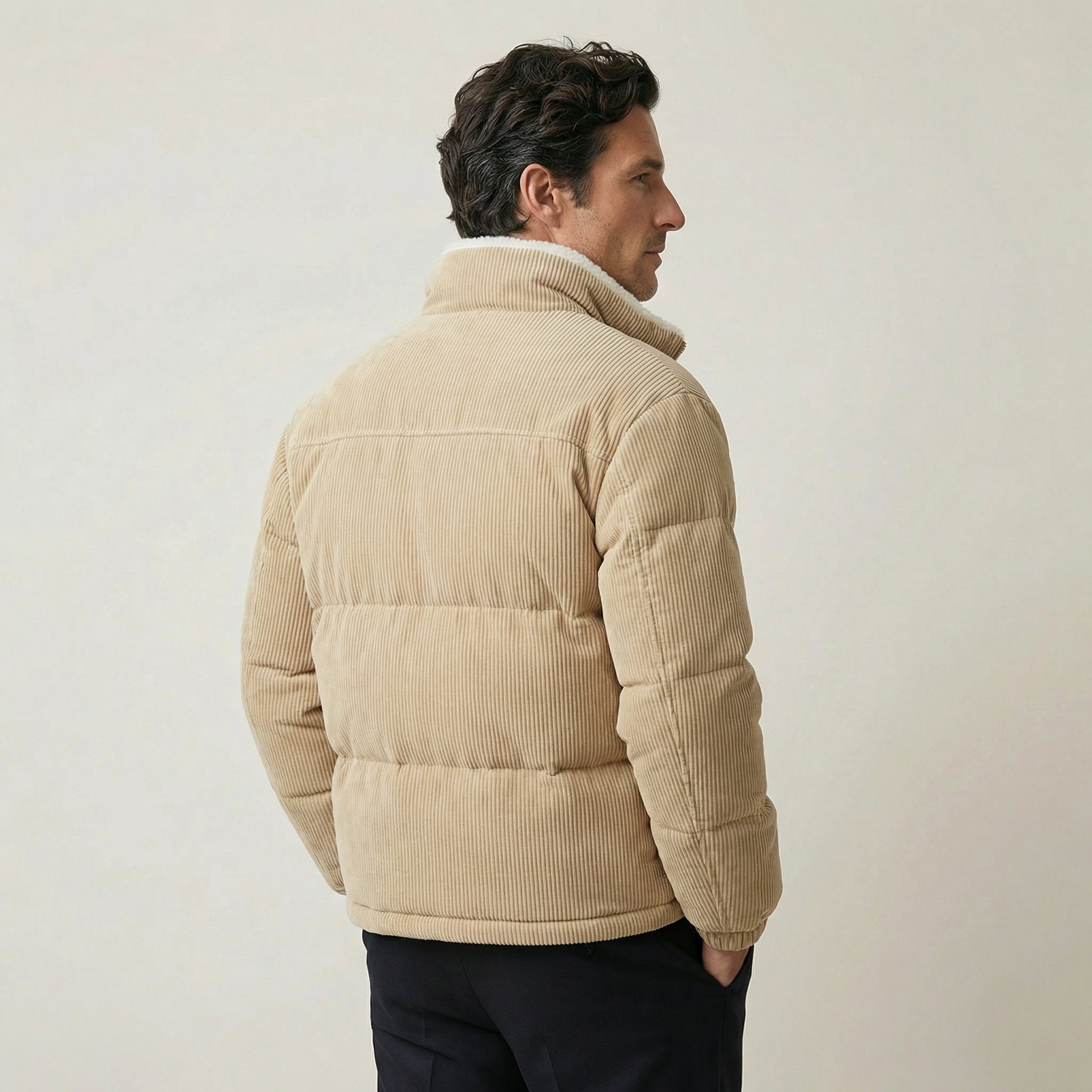 Veste en Velours Côtelé pour Homme avec Doublure en Polaire – Un Choix Chaud et Élégant pour l’Hiver