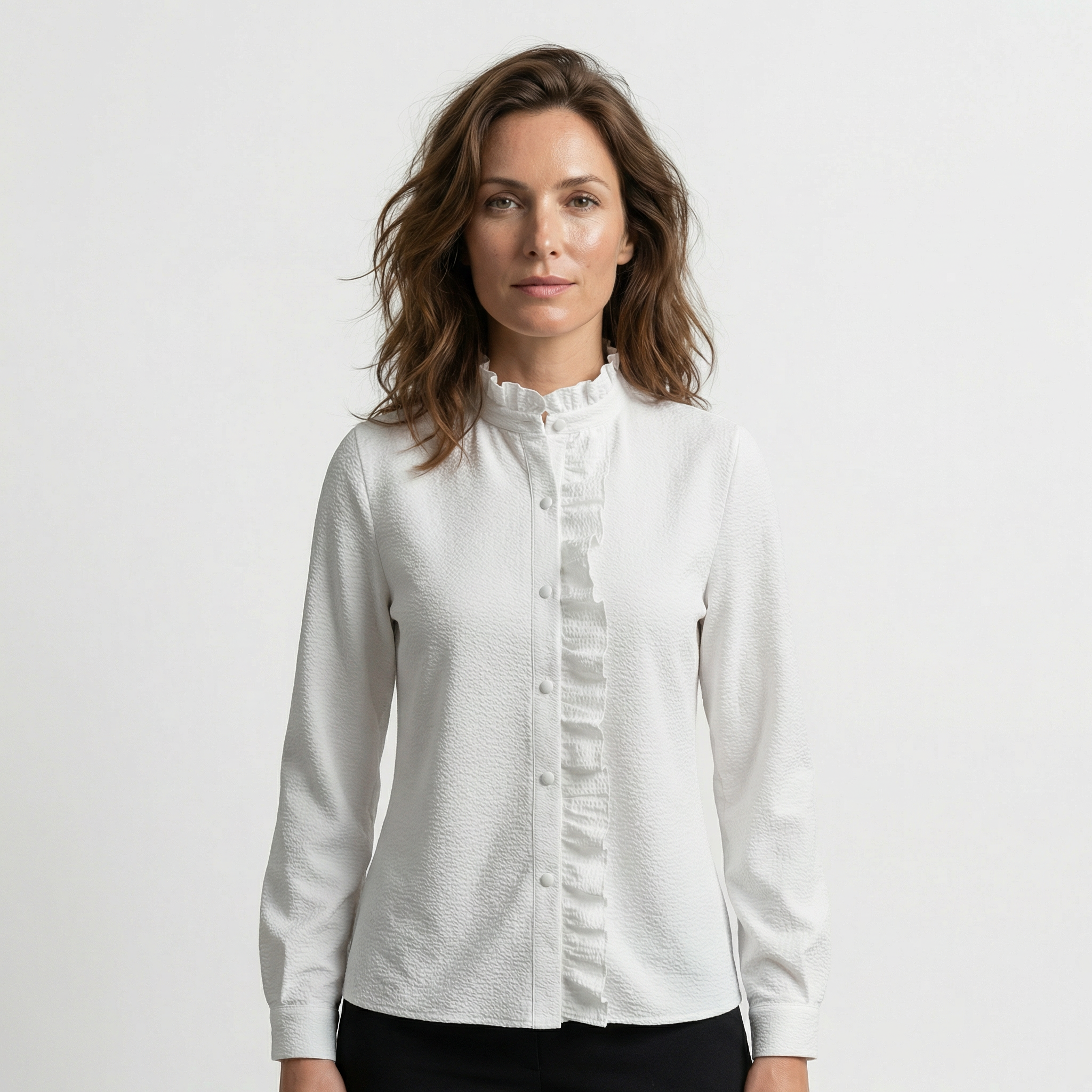 Blouse Élégante et Ample avec Col – Un Look Chic et Confortable