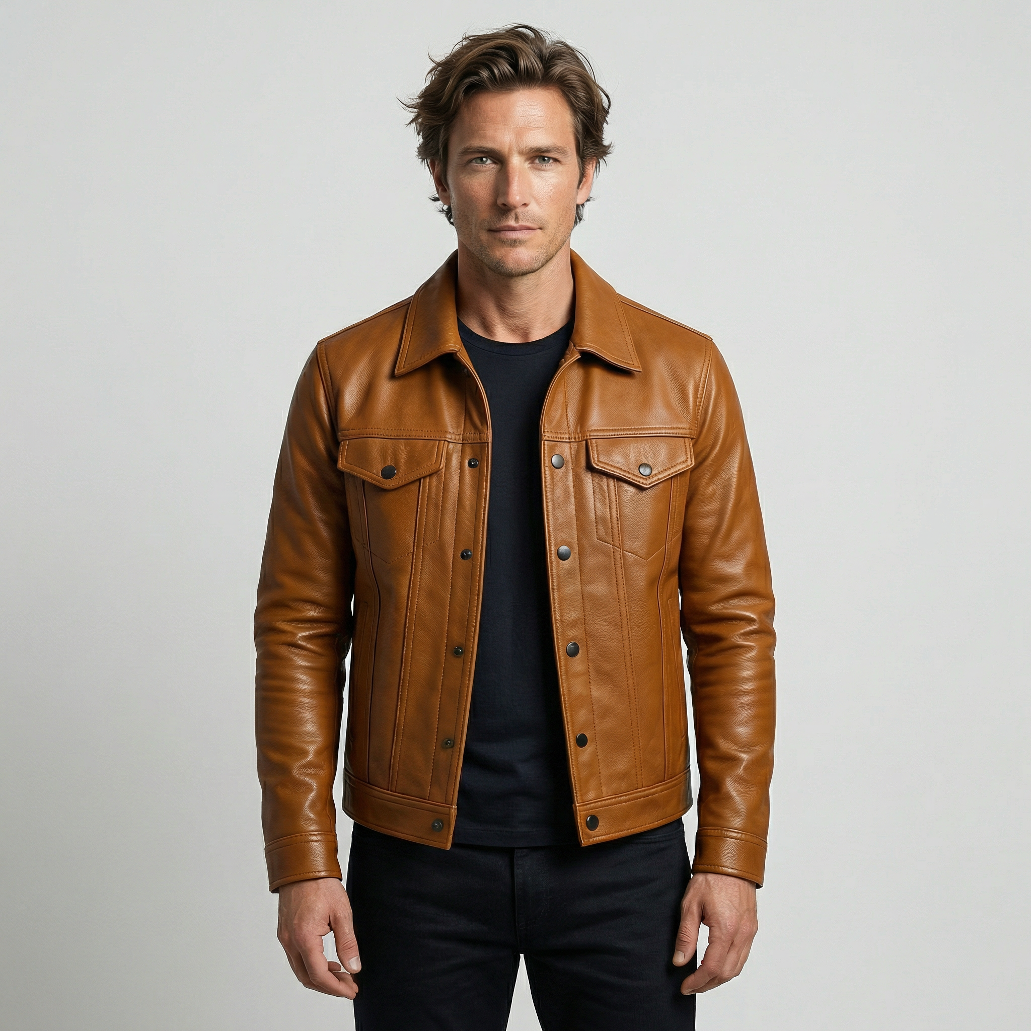 Blouson Motard en Cuir pour Homme à la Coupe Intemporelle et Masculine