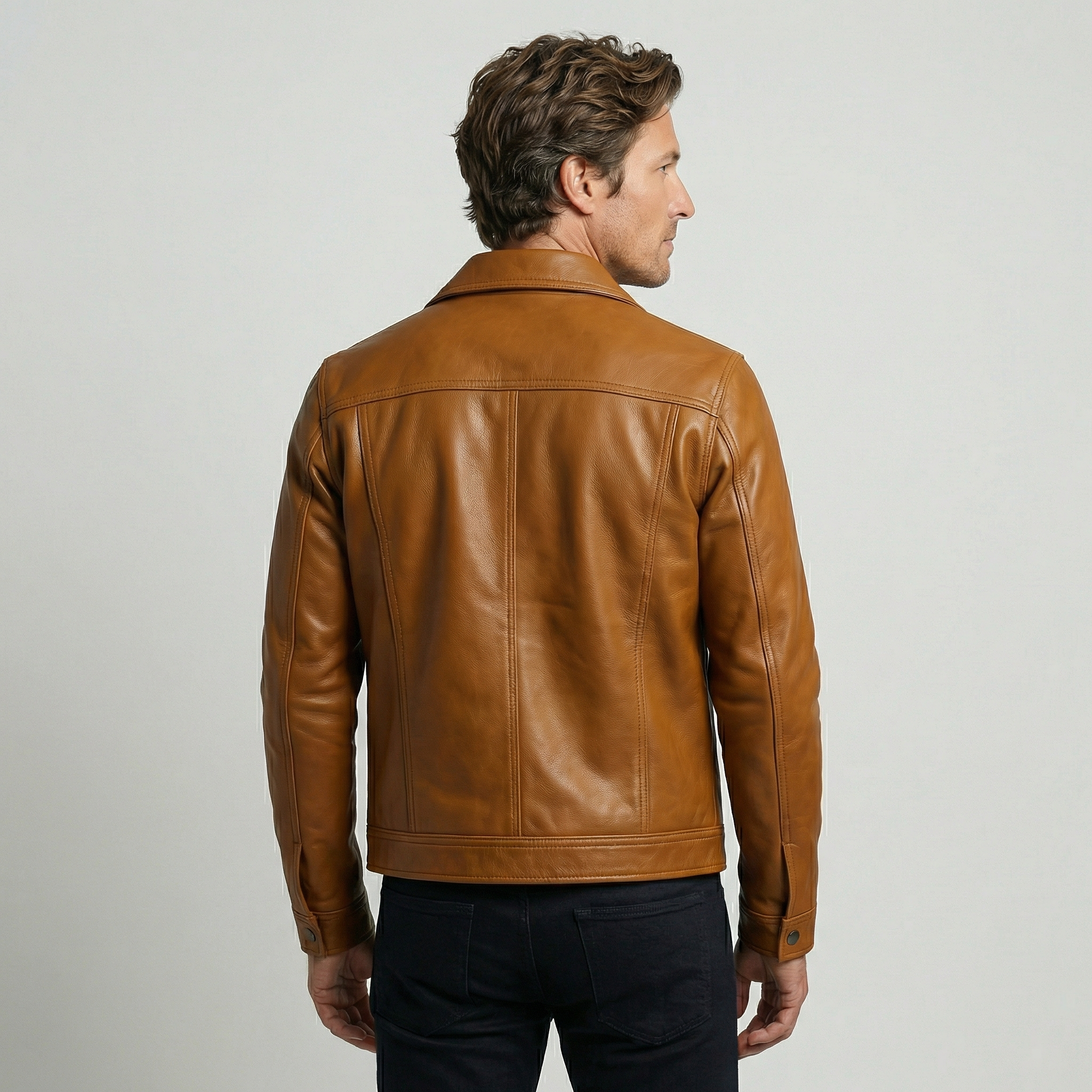 Blouson Motard en Cuir pour Homme à la Coupe Intemporelle et Masculine